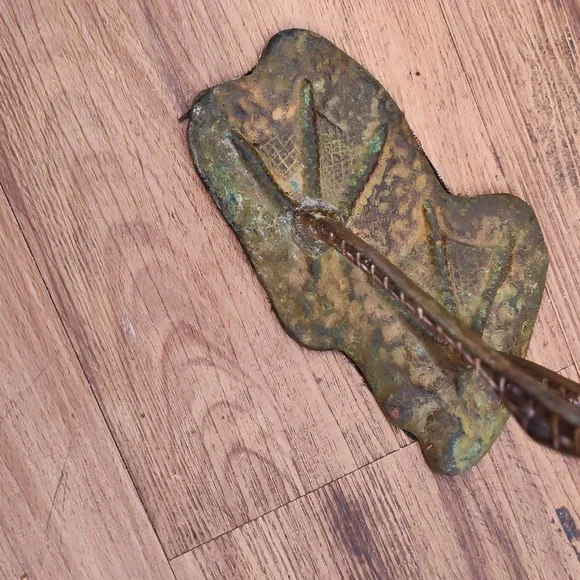 Mid- Century Vintage Solid Brass Patina Finish Heron / Crane Figurine Decor 13"+ - Picture 10 of 11